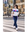 Bộ nỉ thể thao nữ ADB-174-01-12 Trắng phối navy